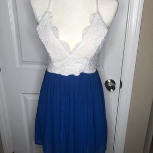 Blue/White Skater Dress sz L